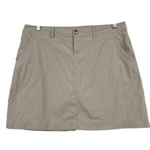 Eddie Bauer Skort Size 12 Beige Stretch Nylon Performance Built In Shorts Lining